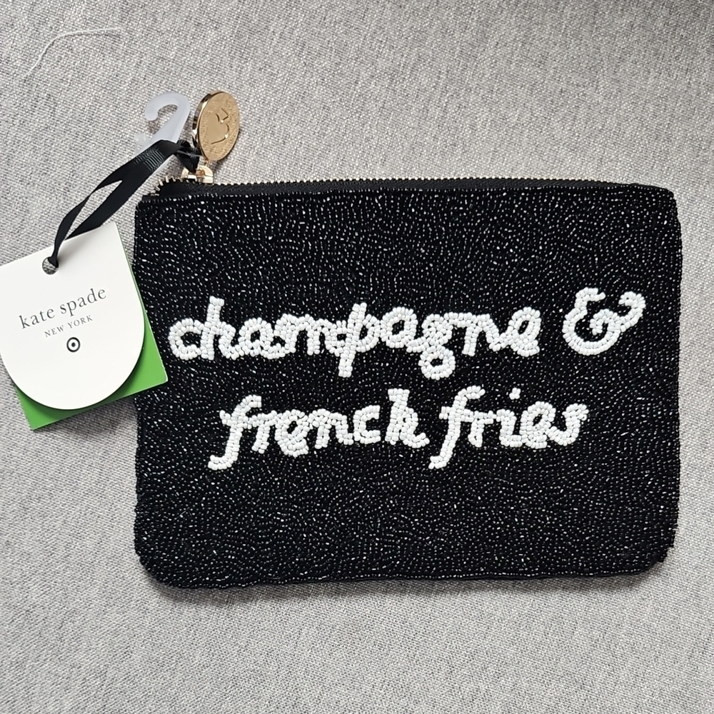 Kate Spade Black Beaded Clutch